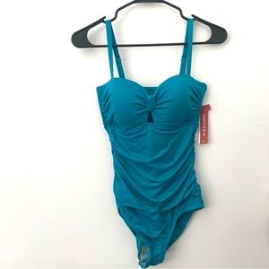 Jantzen One Piece Cut Out Swim Suit with Tummy Control SZ 6 NWT